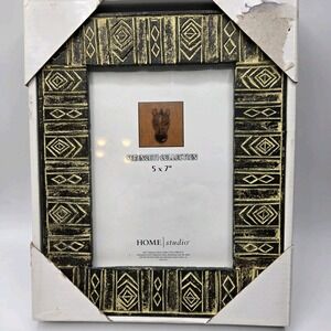 HOME STUDIO SERENGETI COLLECTION 5" X 7" PHOTO FRAME - BROWN WOOD - NIB